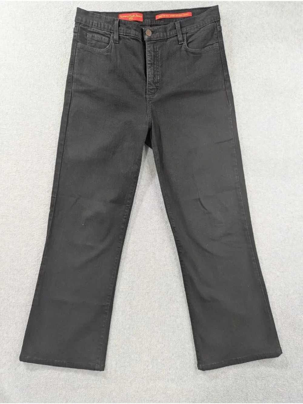 NYDJ Tummy Tuck Straight Jeans Womens 10 Black Charcoal Wash High Rise Stretch